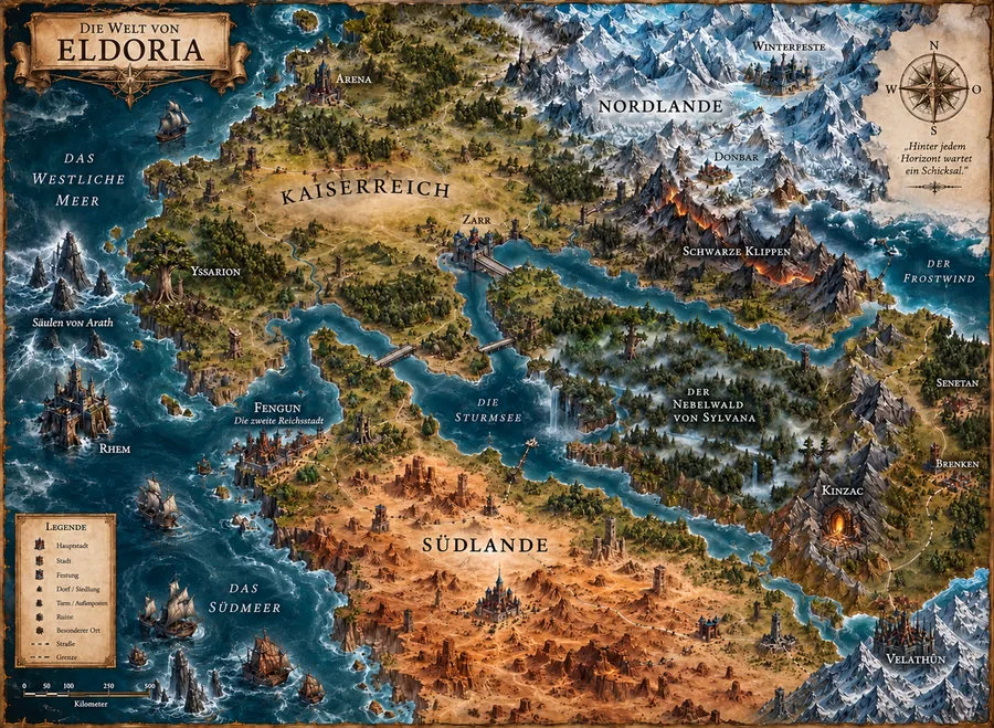 Landkarte der Welt von Eldoria